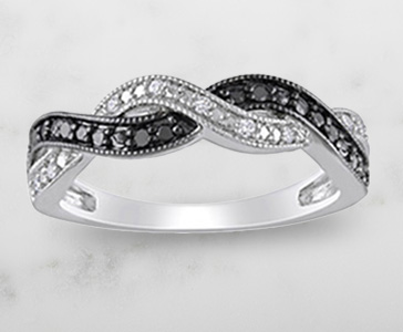 1/10 ct. tw. Black and White Diamond Ring in Sterling Silver