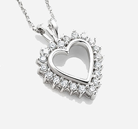 Diamond heart pendant.