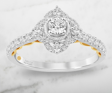 Truly Zac Posen 5/8 ct. tw. Diamond Engagement Ring in 14K White and Yellow Gold