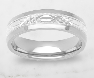 Engraved 6mm Wedding Band in Sterling Silver