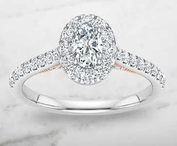 1 ct. tw. Say I Do Diamond Engagement Ring in 14K White and Rose Gold