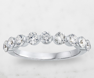 1 ct. tw. Lab Grown Diamond Anniversary Ring in 10K White Gold