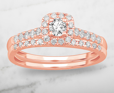 1 ct. tw. Diamond Wedding Set in 10K Rose Gold