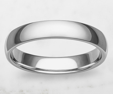 Low Dome 4mm Comfort Fit Band in Platinum