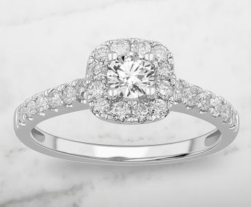 7/8 ct. tw. Diamond Engagement Ring in 10K White Gold