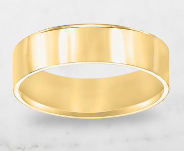 Flat 6mm Wedding Band in 10K Yellow Gold