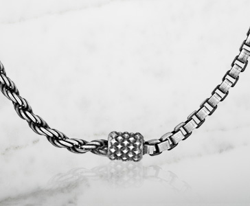 PRIMO® Men's Rope and Box Link 20-inch Necklace in Sterling Silver