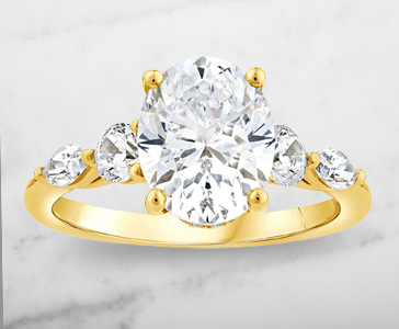 2 3/4 ct. tw. Lab Grown Diamond Engagement Ring in 18K Yellow Gold