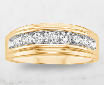 Men's 3/4 ct. tw. Diamond Wedding Band in 10K Yellow Gold