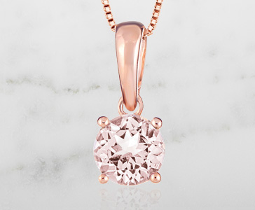 Morganite Solitaire Pendant in 14K Rose Gold
