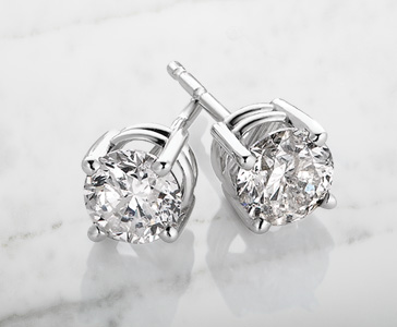 Diamond stud earrings.