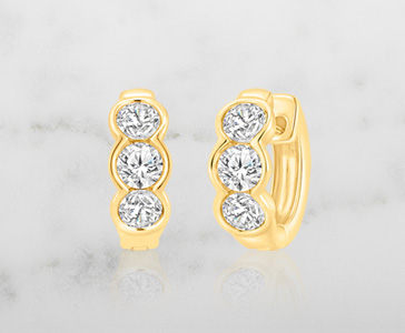 Diamond hoop earrings.