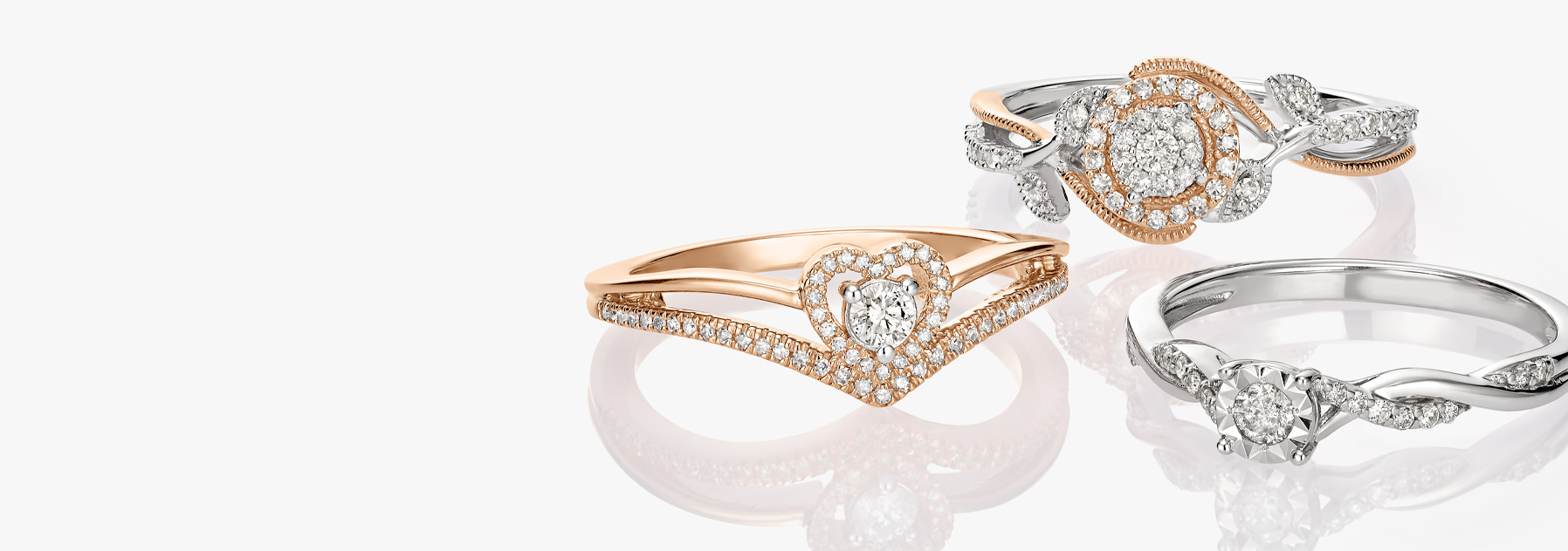 Diamond promise rings.
