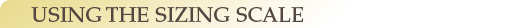Using the Sizing Scale Using the Sizing Scale