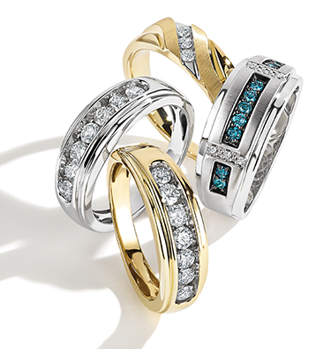 Men's diamond rings.