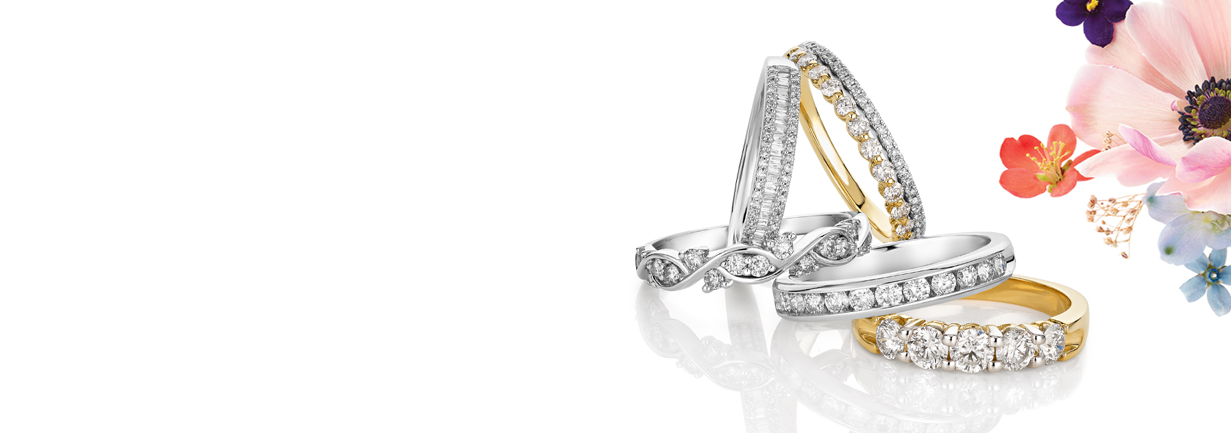 Diamond anniversary rings.